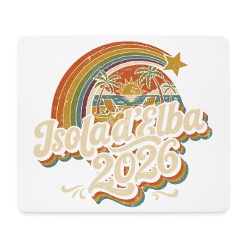 Isola d'Elba 2026 Retro Strand-Logo - Mousepad (Querformat) - Weiß - Vorne