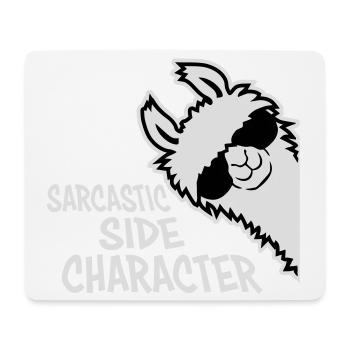 Lama Alpaka Sarcastic Side Character Sarkastisch - Mousepad (Querformat) - Weiß - Vorne