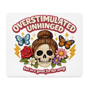 Overstimulated Skull with Flowers Patch - Mouse Pad (horizontal) - white - Front