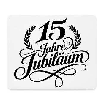 15 Jahre Jubiläum Lorbeer Schwarz - Mousepad (Querformat) - Weiß - Vorne