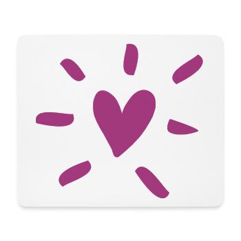 Heart Comic Bourgogne Amour Amour Rayons de mariage - Tapis de souris (format paysage) - blanc - Devant