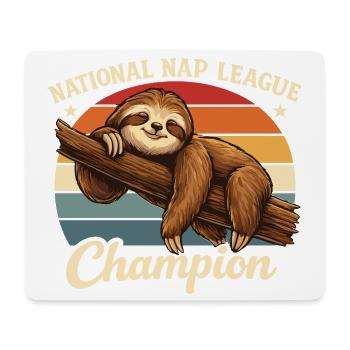 Nap Champion Sloth Shirt Funny Lazy Gift - Mousepad (Querformat) - Weiß - Vorne