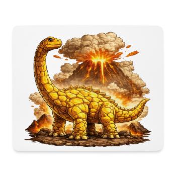 Brontosaurus Vulkaneruption - Mousepad (Querformat) - Weiß - Vorne