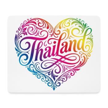 Thailand Herz Bunt - Mousepad (Querformat) - Weiß - Vorne
