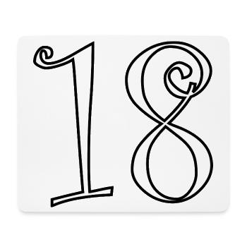 18. 18 ANS. 18e ANNIVERSAIRE. ANNIVERSAIRE 18 ANS. - Tapis de souris (format paysage) - blanc - Devant