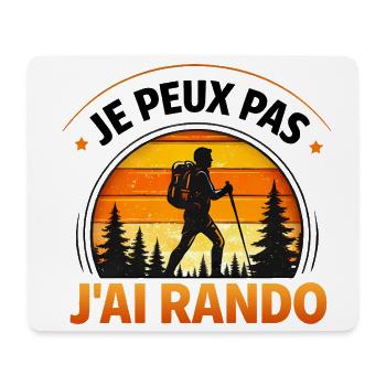 Je peux pas j’ai rando humour randonnée trek - Tapis de souris (format paysage) - blanc - Devant