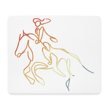 Reiter Mädchen Skizze - Mousepad (Querformat) - Weiß - Vorne