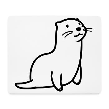 loutre - Tapis de souris (format paysage) - blanc - Devant
