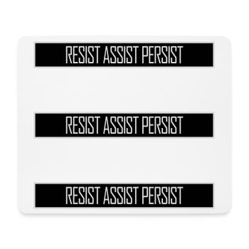 Resist Assist Persist Activism Motivation Logo - Mouse Pad (horizontal) - white - Front