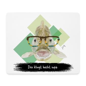 JvG Hecht "Des klingt hecht supa.."  - Mousepad (Querformat) - Weiß - Vorne