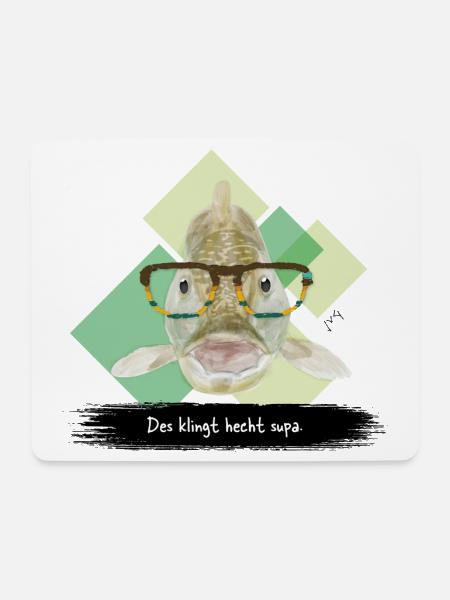 JvG Hecht "Des klingt hecht supa.." - Mousepad (Querformat) - Weiß