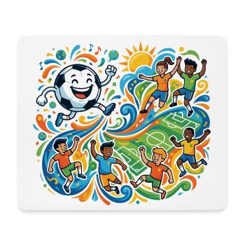 Fußball Spieler Spaß Teams Weltweit Farbexplosion - Mousepad (Querformat) - Weiß - Vorne
