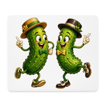 Tanzende Gurken - Mousepad (Querformat) - Weiß - Vorne