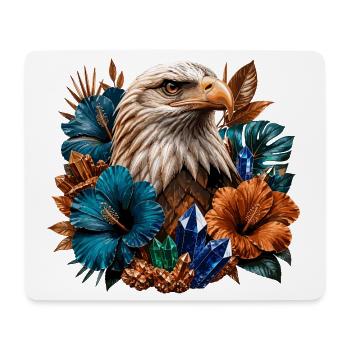 Aigles dans la forêt de fleurs et de cristal - Tapis de souris (format paysage) - blanc - Devant