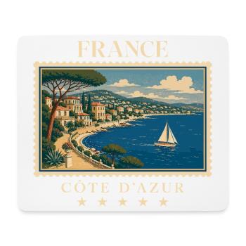 Frankreich Côte d’Azur Vintage Reisemarke - Mousepad (Querformat) - Weiß - Vorne