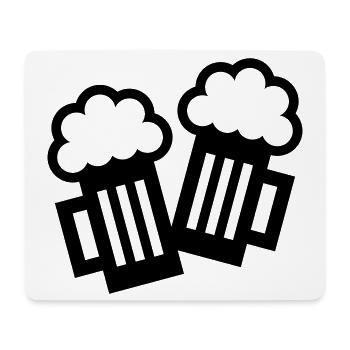 2 Bierkrug Icons Stoßen An (Bier / Maßkrüge / B) - Mousepad (Querformat) - Weiß - Vorne