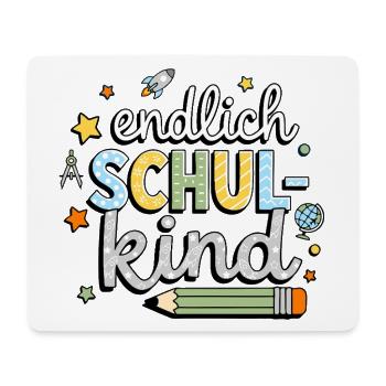 Endlich Schulkind Einschulung Jungen Rakete Shirt - Mousepad (Querformat) - Weiß - Vorne