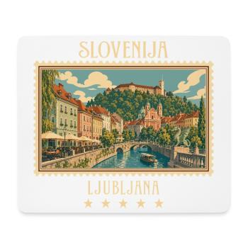 Slowenien Ljubljana Vintage Reisemarke - Mousepad (Querformat) - Weiß - Vorne