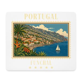 Portugal Funchal Vintage Reisemarke - Mousepad (Querformat) - Weiß - Vorne