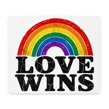 Love Wins Regenbogen Vintage Statement Pride Fans - Mousepad (Querformat) - Weiß - Vorne