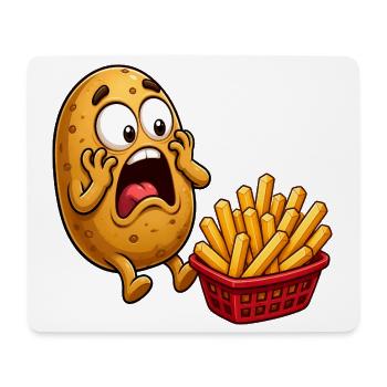 Kartoffelzubereitung Pommes Frites Lustige Pommes  - Mousepad (Querformat) - Weiß - Vorne