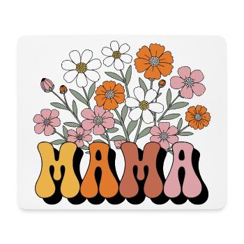 Mom Retro Floral Groovy - Mouse Pad (horizontal) - white - Front