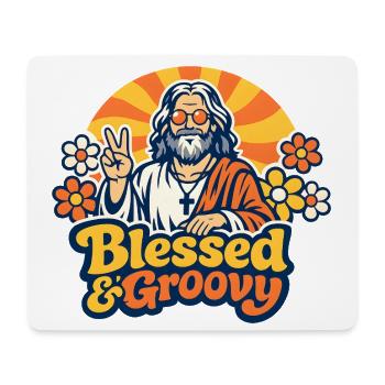 Groovy Jesus Peace - Mouse Pad (horizontal) - white - Front