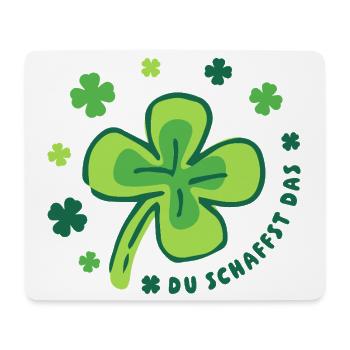 Du schaffst das! Glücksklee Glücksbringer - Mousepad (Querformat) - Weiß - Vorne