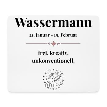 Sternzeichen Wassermann – Datum & Eigenschaften - Mousepad (Querformat) - Weiß - Vorne