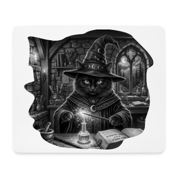 Mystic Cat Wizard im Versteck des Alchemisten - Mousepad (Querformat) - Weiß - Vorne