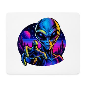 Neonalien Hand im All - Mousepad (Querformat) - Weiß - Vorne
