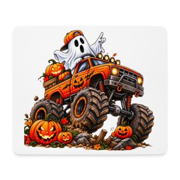 Halloween Monstertruck mit Geist - Mousepad (Querformat) - Weiß - Vorne