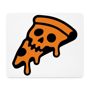Pizza Totenkopf Halloween Grafik - Mousepad (Querformat) - Weiß - Vorne