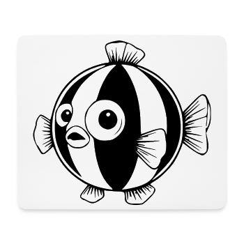 Lustiger Comic Kugelfisch Geschenk  - Mousepad (Querformat) - Weiß - Vorne