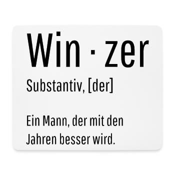 Winzer Substantiv Definition Wein Geschenk - Mousepad (Querformat) - Weiß - Vorne