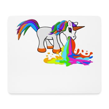 Kotzendes Einhorn - Mousepad (Querformat) - Weiß - Vorne