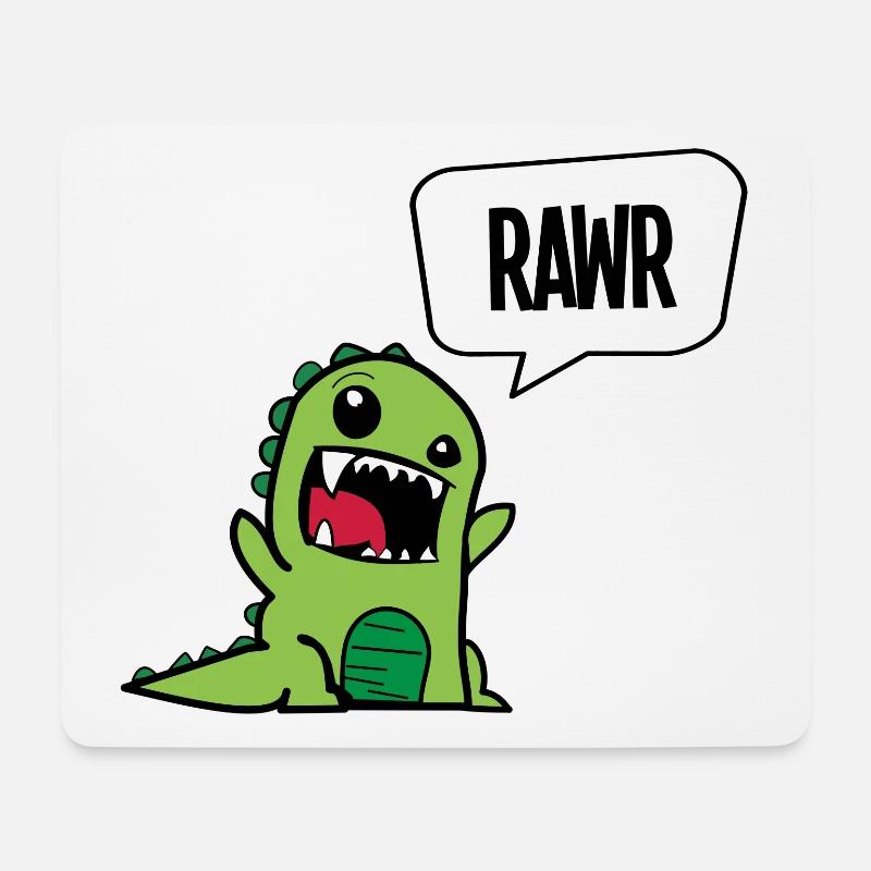 Design "dinosaures Rawr" - Tapis de souris (format paysage) - blanc