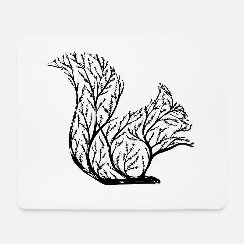 Kunstvolles Eichhörnchen - Mousepad (Querformat) - Weiß