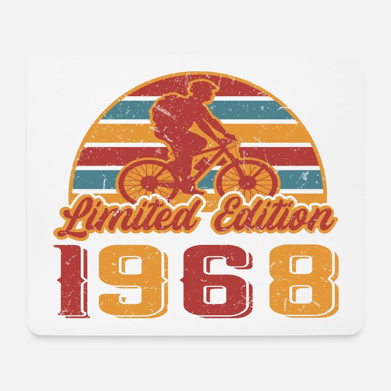 Fahrrad Radfahrer Mountainbike Geburtstag 1968 - Mousepad (Querformat) - Weiß
