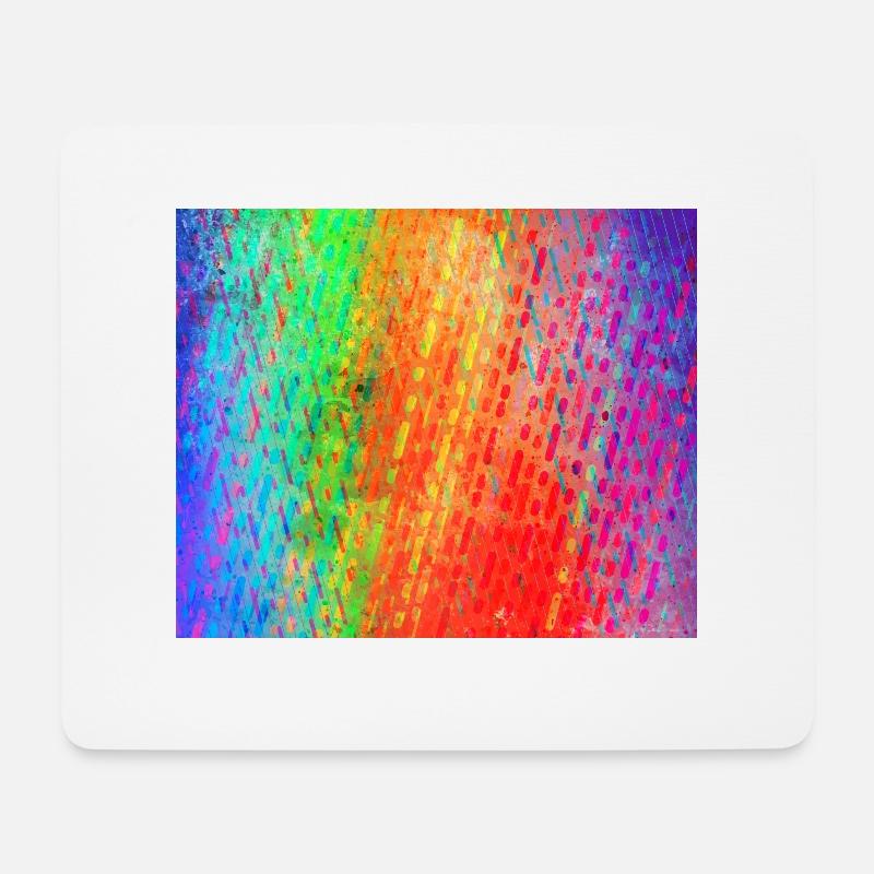 Motif (rayures colorées) 01 - Tapis de souris (format paysage) - blanc