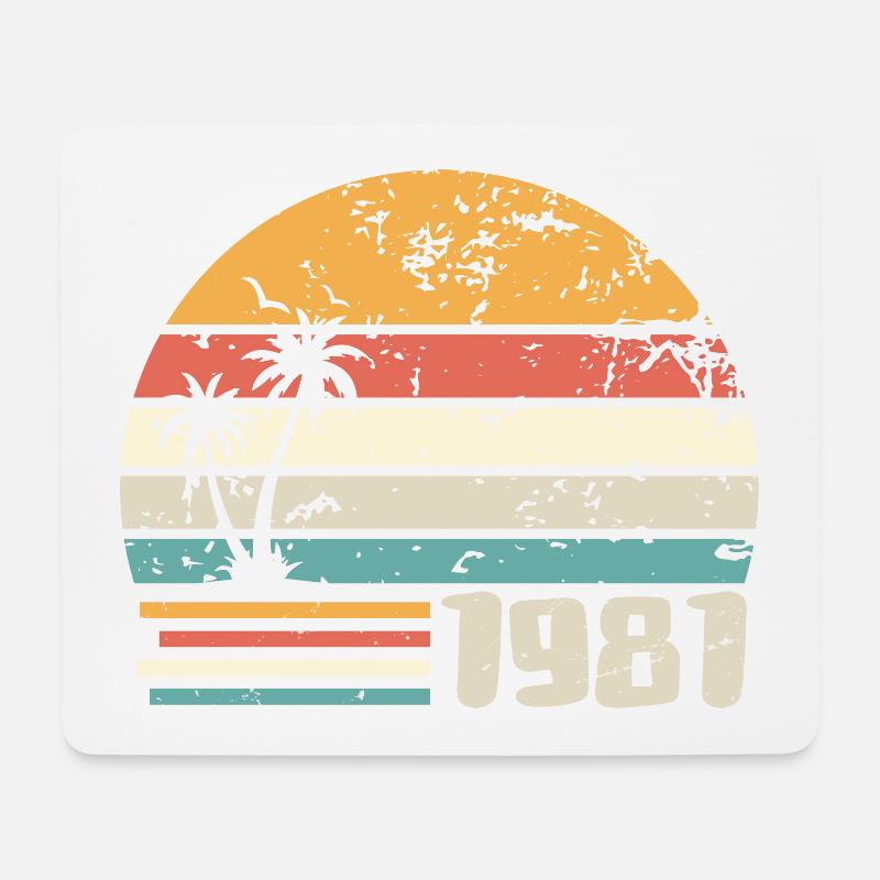 1981 Geburtstagsgeschenk - Made in 1981 Retro 1981 - Mousepad (Querformat) - Weiß