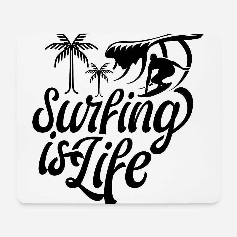 Surfen ist Leben Surfer Surf Surferin Surfing - Mousepad (Querformat) - Weiß
