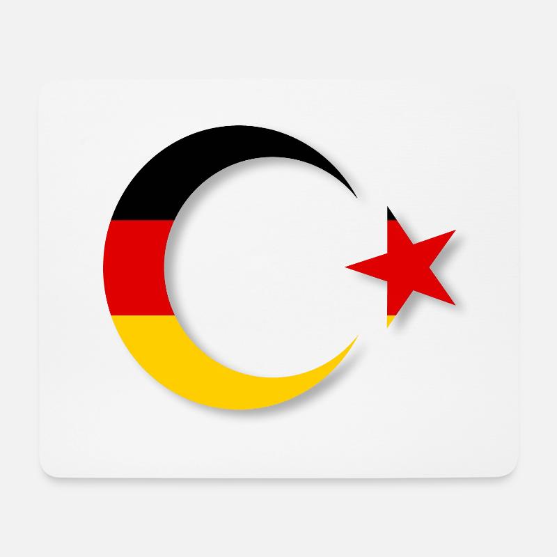 Türkei und Deutschland Flagge - Mousepad (Querformat) - Weiß