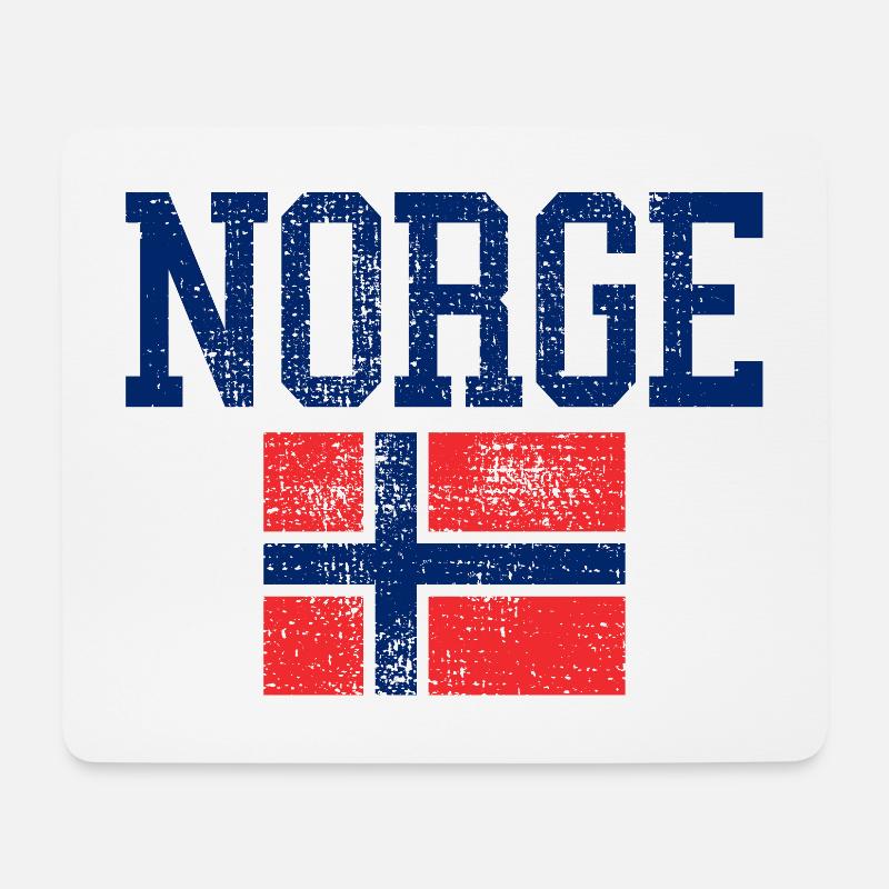 Norwegen Flagge Vintage - Mousepad (Querformat) - Weiß