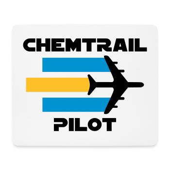 Chemtrailpilot (Flugzeug mit Chemtrails) - Mousepad (Querformat) - Weiß - Vorne