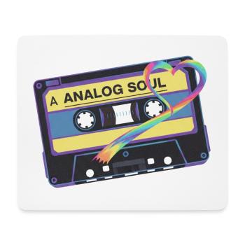 Analog Soul Vintage Kassetten-Herzkunst - Mousepad (Querformat) - Weiß - Vorne