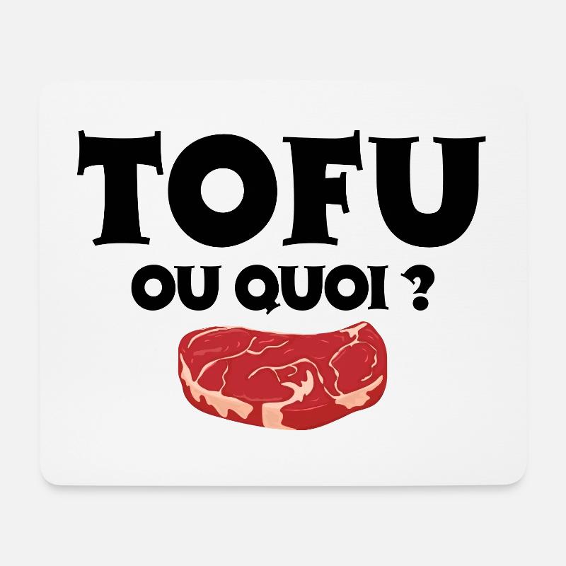 vegetarian, vegan, tofu - Mouse Pad (horizontal) - white