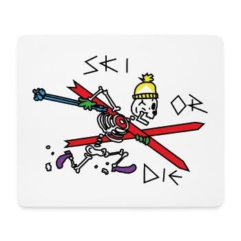 ski_or_die - Mouse Pad (horizontal) - white - Front