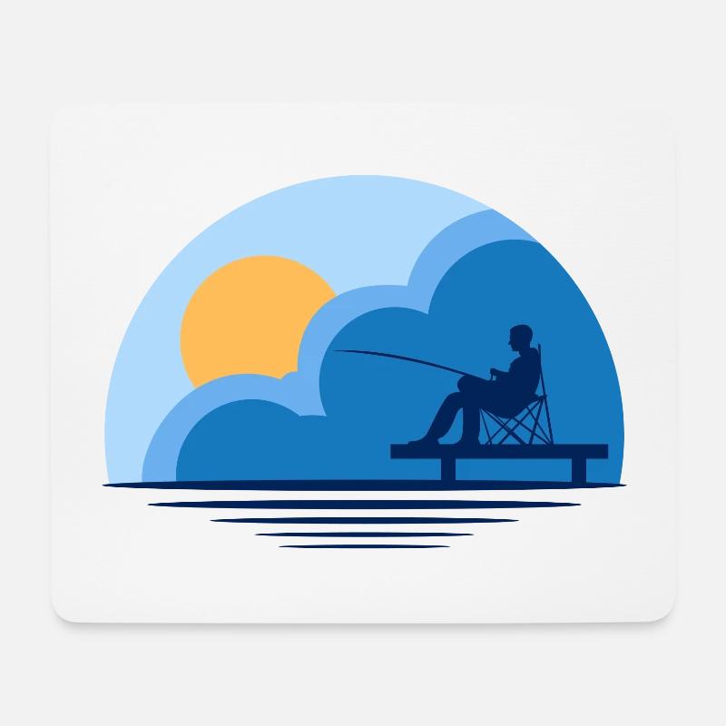 Angeln, Angelfreund, Angeln - Mousepad (Querformat) - Weiß