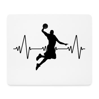 Heartbeat Basketball | Herzschlag Basketball - Mousepad (Querformat) - Weiß - Vorne